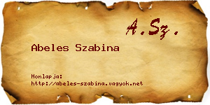 Abeles Szabina névjegykártya